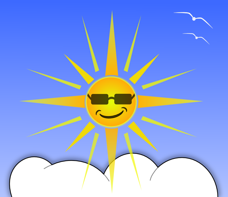 Clipart - Sun And Cloud