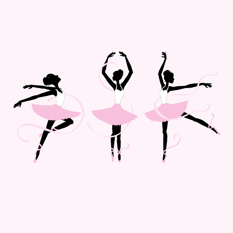 3 Ballerinas Paint by Number Wall Mural by Elephants on the Wall