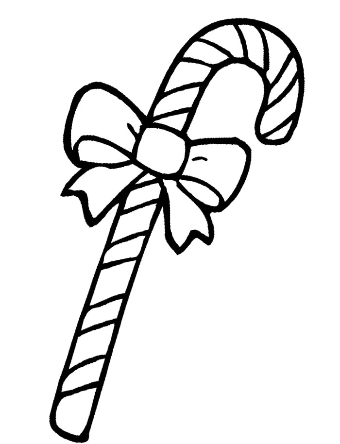 Christmas Coloring Pages : Candy Cane Decorated With Neat Ribbon ...