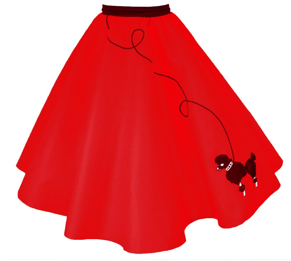50's POODLE SKIRT Adult RED