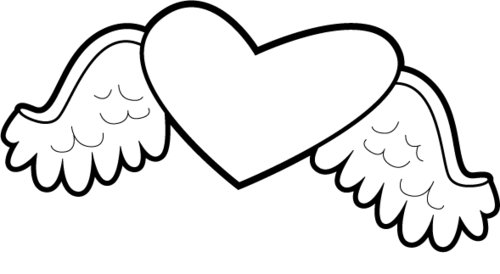 7 Hearts with Wings Coloring Pages for Kids >> Disney Coloring Pages