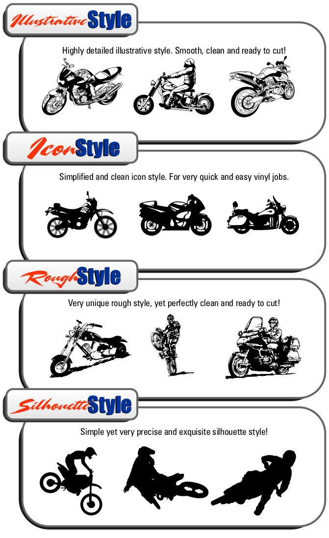 Motorcycle Biker Clip Art - Ultimate Bike Art Mini Pack