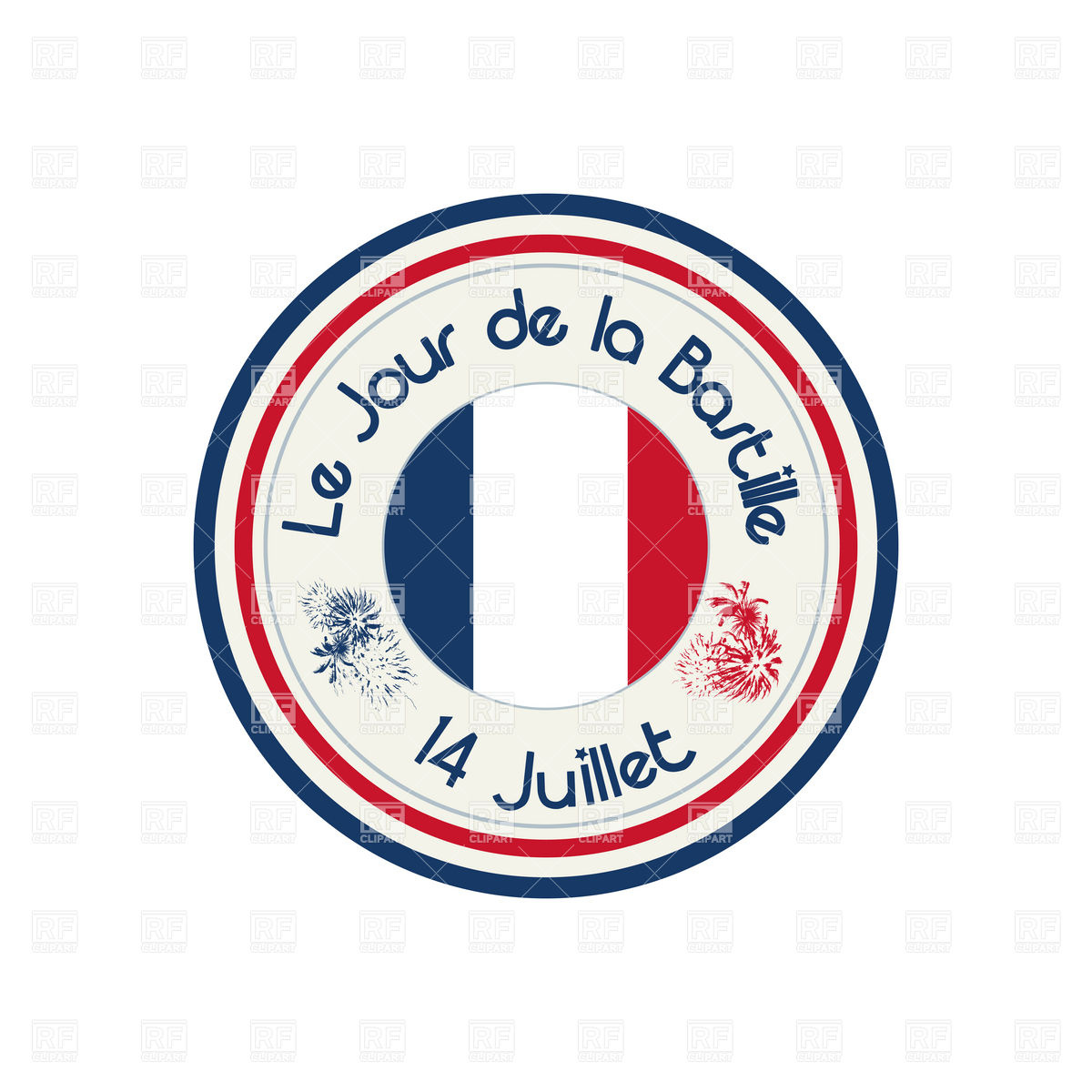 Bastille Day celebration stamp, Icons and Emblems, download ...