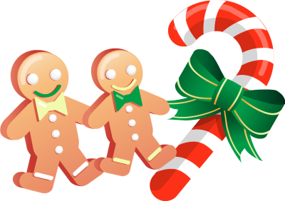 Candy Cane With Gingerbread Man - Free Clip Arts Online | Fotor ...