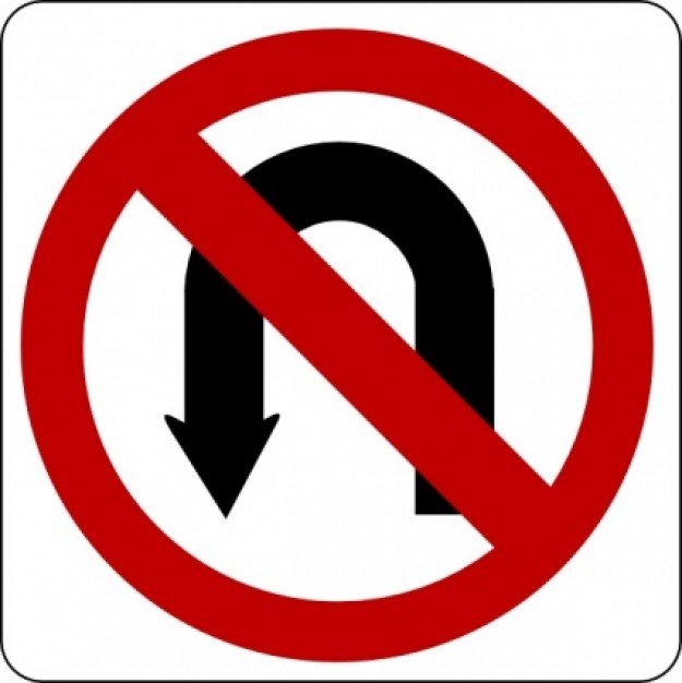 No U Turn Sign clip art Vector | Free Download