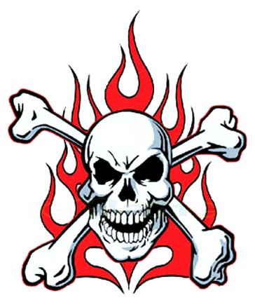 Flaming Skull Decal Sticker 4, Skull and Crossbones decals, skull ...