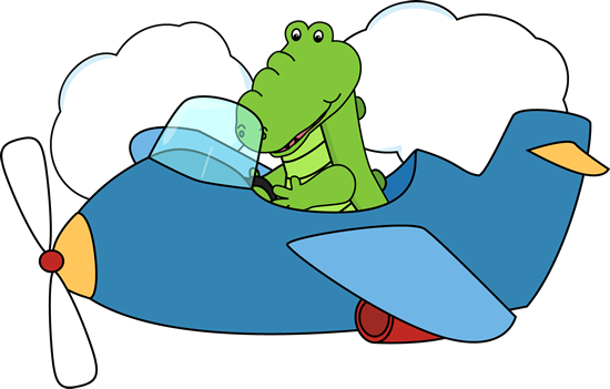 Alligator Flying an Airplane Clip Art - Alligator Flying an ...