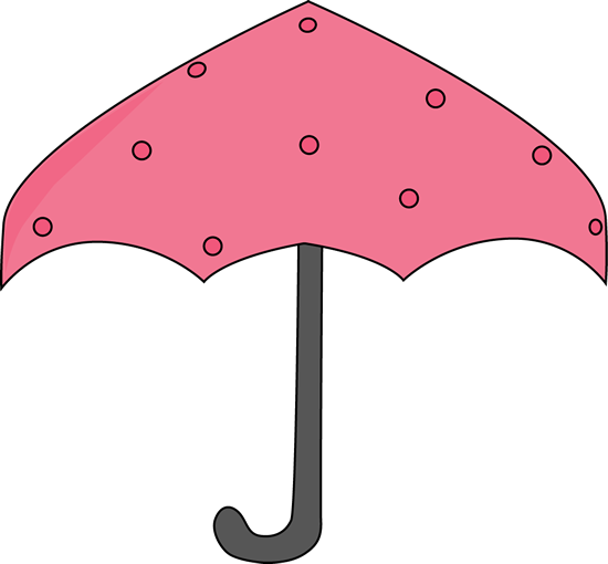Pink Polka Dot Umbrella Clip Art - Pink Polka Dot Umbrella Image