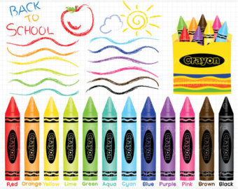 Popular items for crayon clipart on Etsy