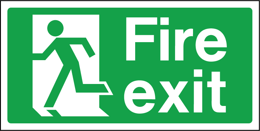 Fire Exit Sign - Running man left - Safety Signs, Warning Signs ...