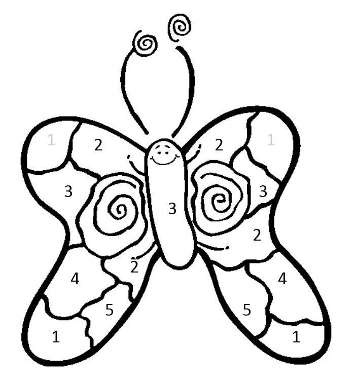 Color By Number Butterfly - AZ Coloring Pages