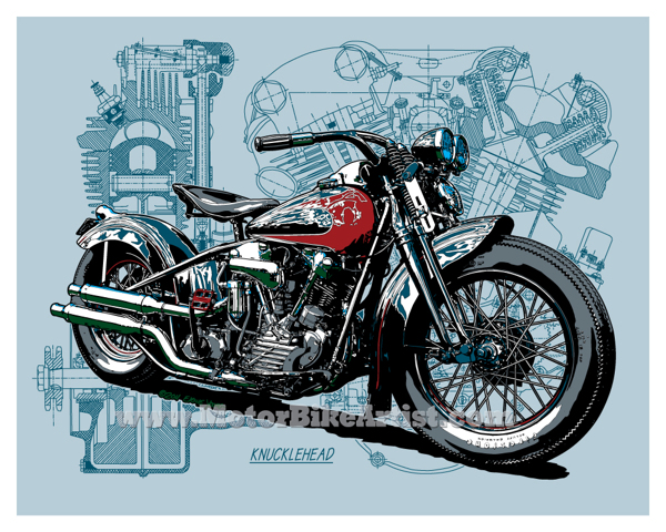 HARLEY DAVIDSON KNUCKLEHEAD motorcycle vector art on Behance