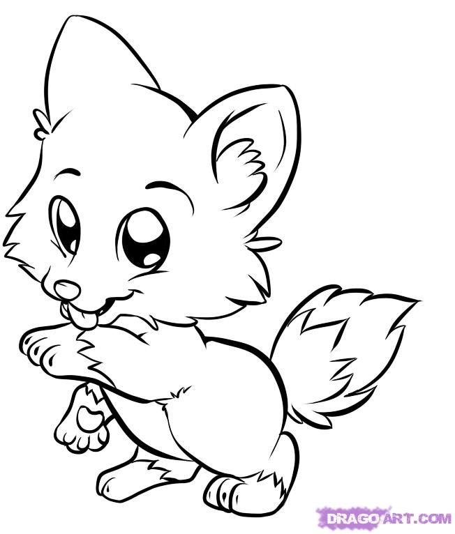 wolf coloring pages for kids | draw baby wolf cute animals ...