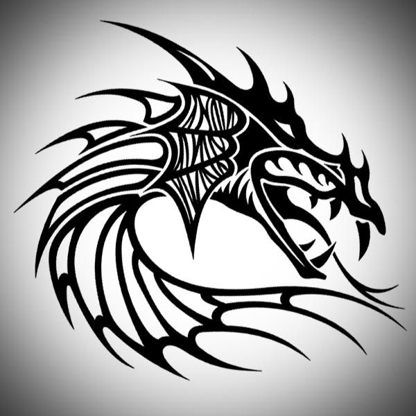 Dragon Head Tribal Tattoo Designs | Tattoos | Pinterest