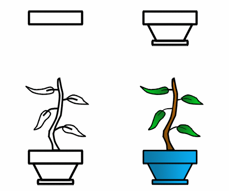 How to draw cartoon plants