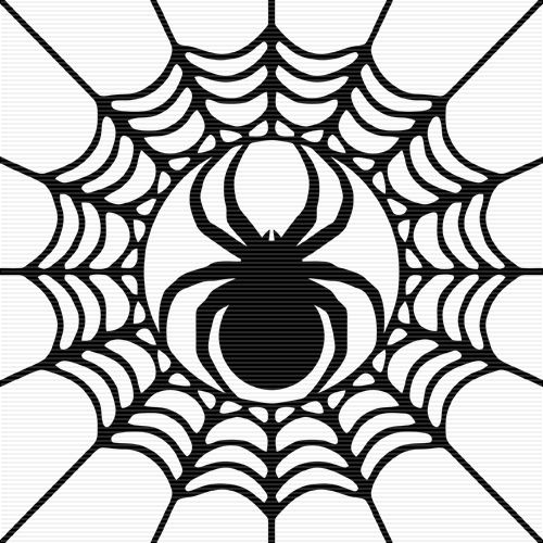 Foliate Spider In Cobweb Clip Art | Printables | Pinterest