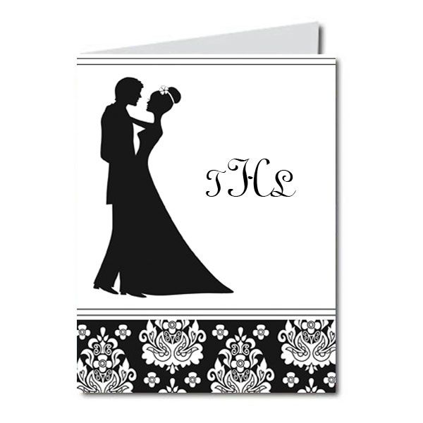 Bride and Groom Dancing Silhouette Folded Notes | PaperStyle