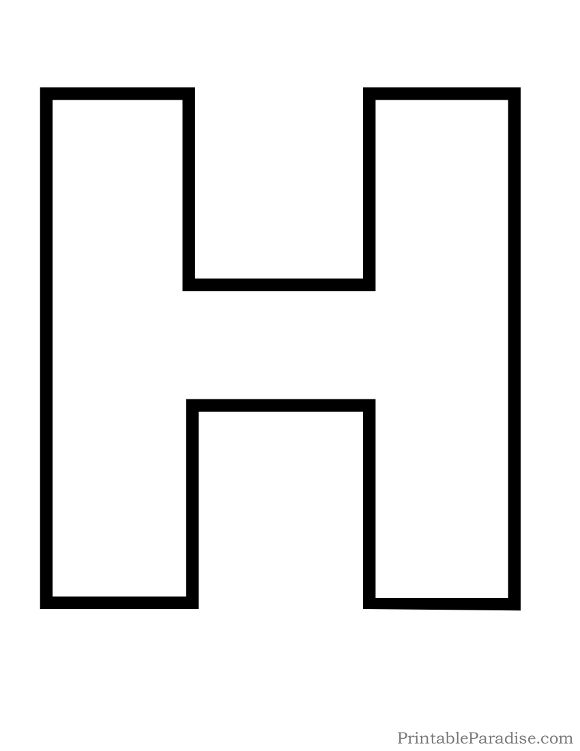 Printable Letter H Outline - Print Bubble Letter H | Hola ...