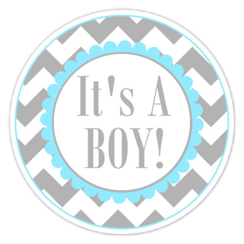 Baby Shower Labels Chevron It's A Boy Stickers by delightdesignbiz