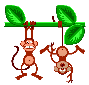 Two monkeys hanging on branch | Clipart Panda - Free Clipart Images