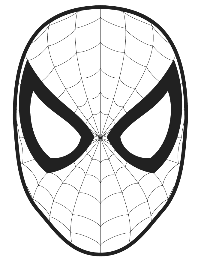 Spider Man Face Template Cut Out Coloring Page | HM Coloring Pages