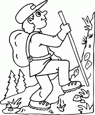 Hiking the Mountain in Summer Coloring Pages >> Disney Coloring Pages