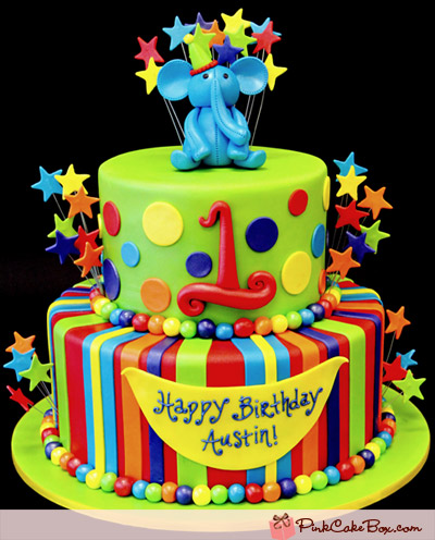 1st Birthday Boy's Elephant Cake » Birthday Cakes