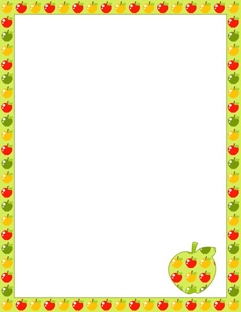 Green, red, and yellow apple border. Free downloads available at ...