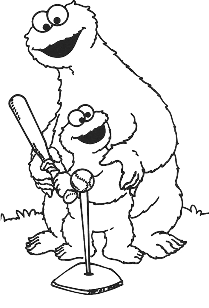 Cookie Monster Coloring Pages : Cookie Monster Waving Coloring ...