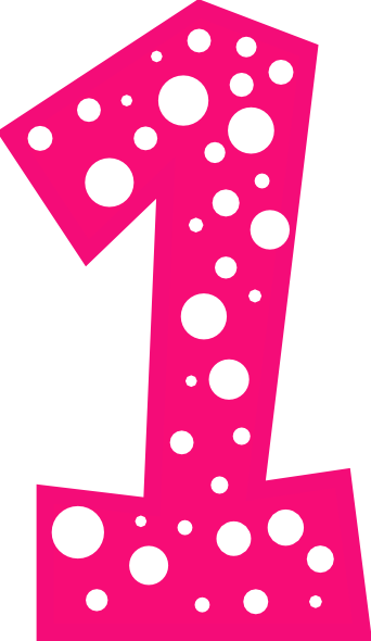 Number 1 Pink And White Polkadot Clip Art at Clker.com - vector ...