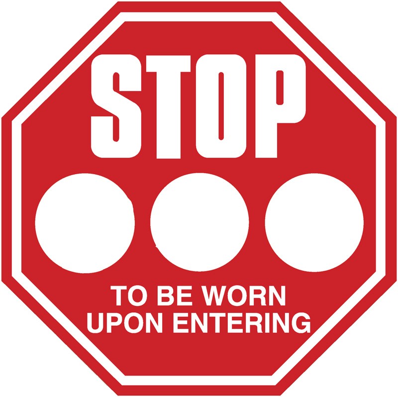 Stop Sign Infection Control Labels, 6" x 6" | United Ad Label