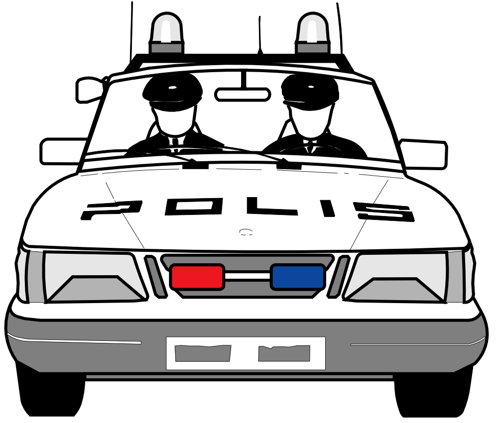 Police Car Clip Art Black And White - Gallery