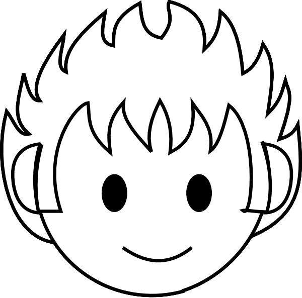 Boy Face Happy Bw Clip Art at Clker.com - vector clip art online ...
