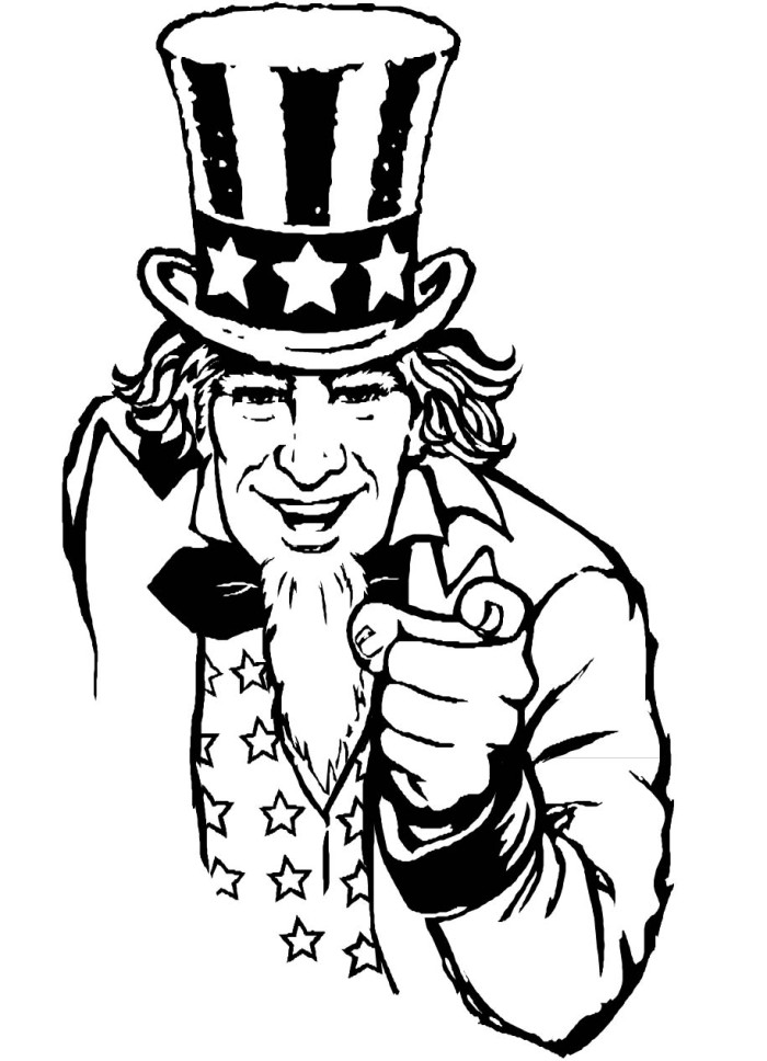 Uncle Sam In Fourth Of July Coloring Pages - Fourth Of July ...