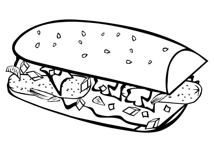 Coloring page sub sandwich - img 10149.