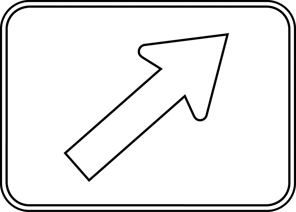 Right Diagonal Arrow Auxiliary, Outline | ClipArt ETC