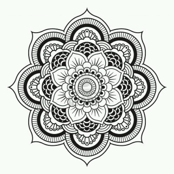 Mandala flower | black and white | Pinterest