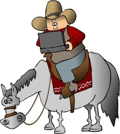 Pix For > Cartoon Kid Cowboy On Horse
