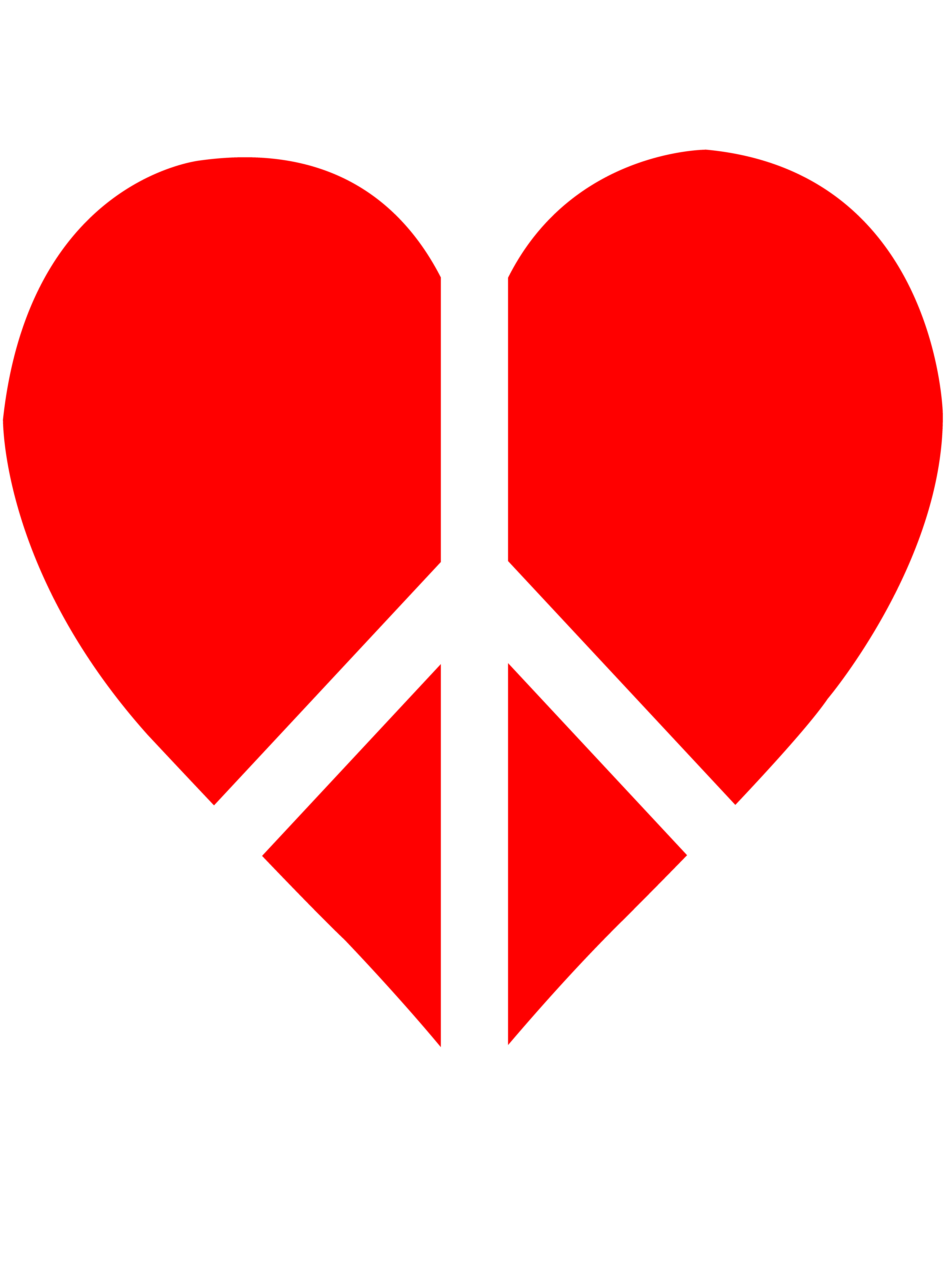 Red Peace Heart Logo - Free Clip Art