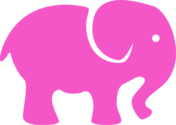 Pink Elephant Simple clip art - vector clip art online, royalty ...