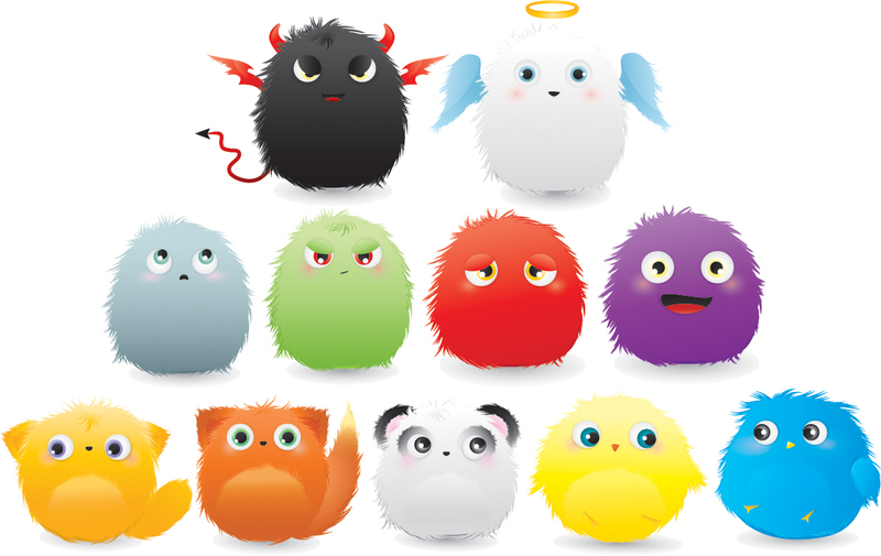 100+ Cute Free Vector Monsters Character Illustration