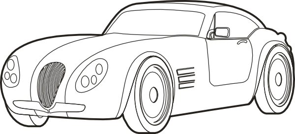 Outline Sportscar clip art - vector clip art online, royalty free ...
