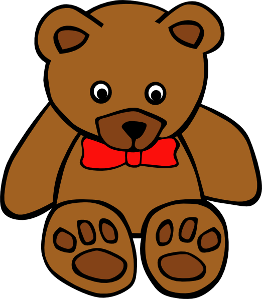 Simple Teddy Bear With Bow clip art - vector clip art online ...