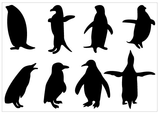 Penguin Silhouette Clip Art Pack TemplateSilhouette Clip Art