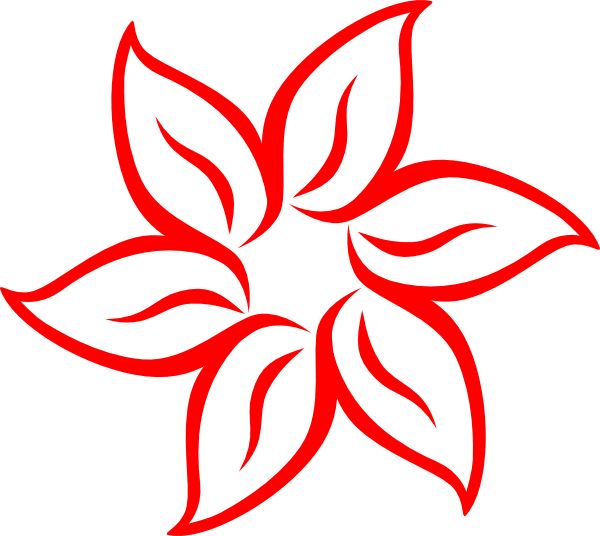 Red Flower Outline clip art - vector clip art online, royalty free ...