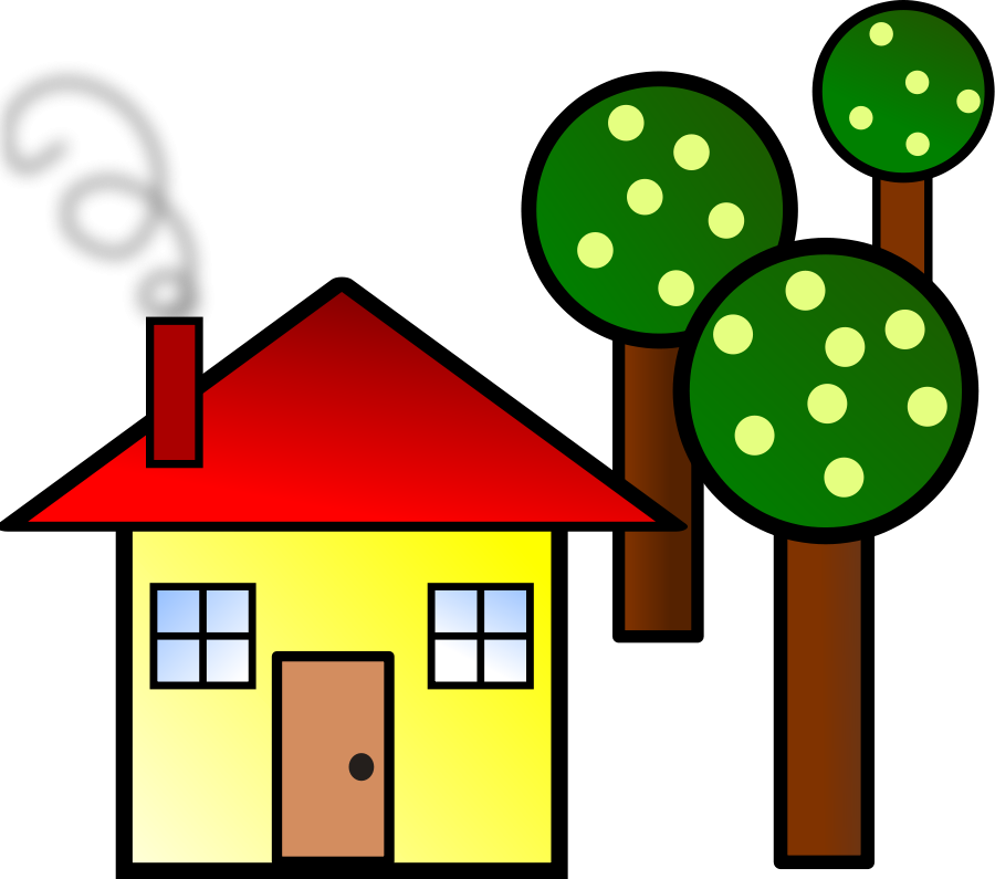 House with trees large 900pixel clipart, House with trees design ...