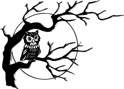 Download Owl On Tree Branch clip art Vector Free