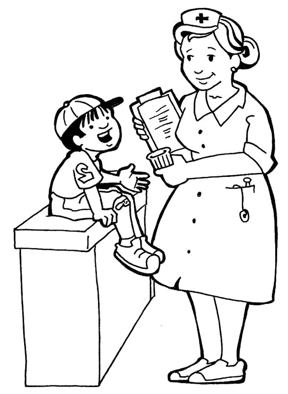 Nurses And Little Kids Coloring Pages - Doctor Day Coloring Pages ...