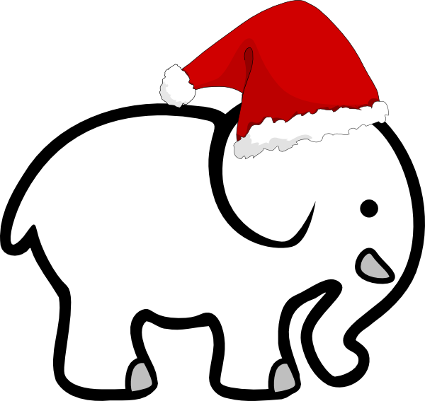 White Elephant With Santa Hat clip art - vector clip art online ...