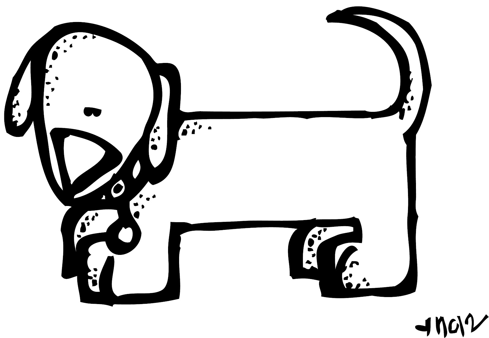 Images For > Weiner Dog Clip Art Black And White